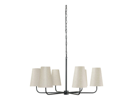 Mathis Linen/Black Chandelier - Ornate Home