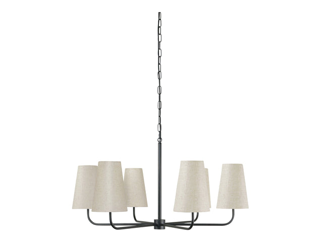 Mathis Linen/Black Chandelier - Ornate Home