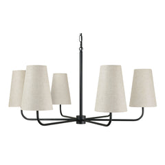Mathis Linen/Black Chandelier - Ornate Home