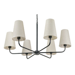 Mathis Linen/Black Chandelier - Ornate Home