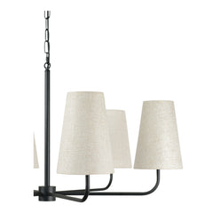 Mathis Linen/Black Chandelier - Ornate Home