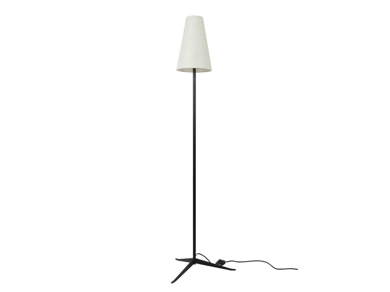 Mathis Linen/Black Floor Lamp - Ornate Home