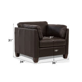 Matias Chocolate Leather Chair - Ornate Home