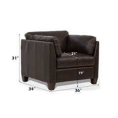 Matias Chocolate Leather Chair - Ornate Home