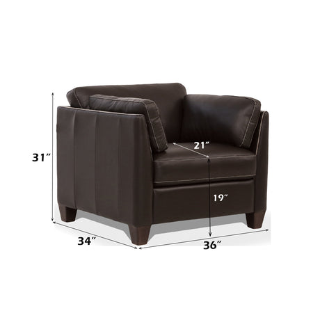 Matias Chocolate Leather Chair - Ornate Home