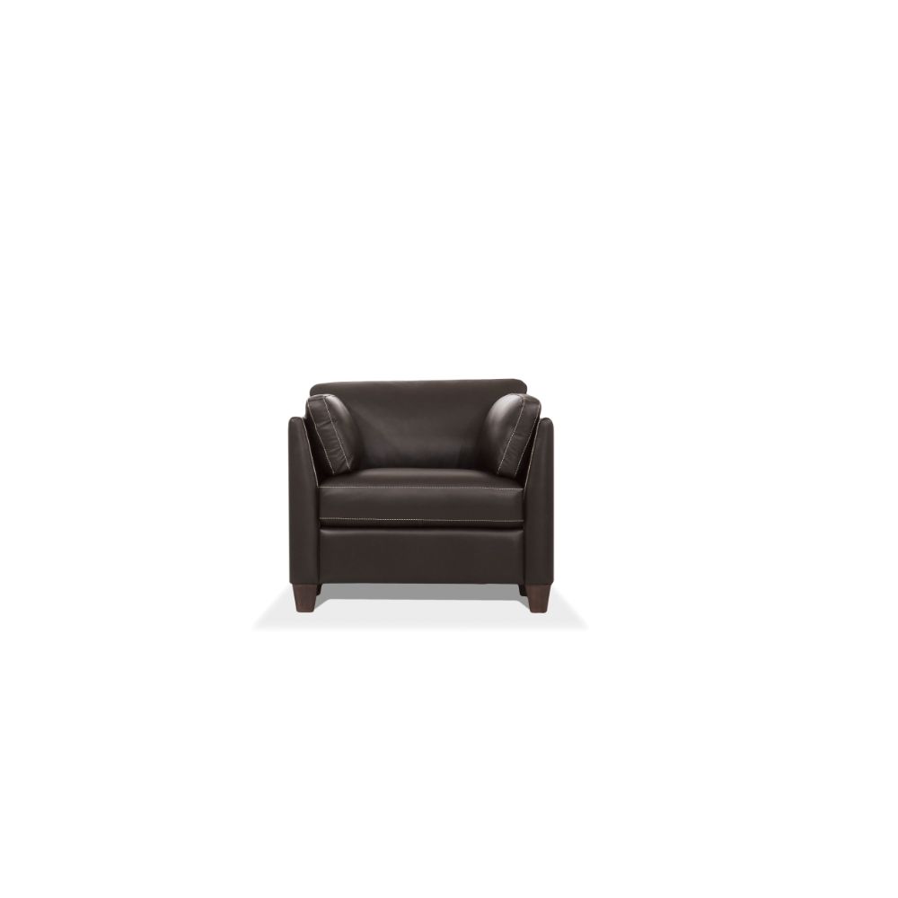 Matias Chocolate Leather Chair - Ornate Home