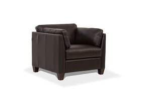 Matias Chocolate Leather Chair - Ornate Home