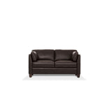 Matias Chocolate Leather Loveseat - Ornate Home