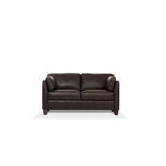 Matias Chocolate Leather Loveseat - Ornate Home