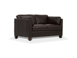 Matias Chocolate Leather Loveseat - Ornate Home