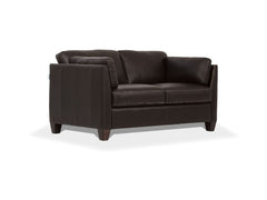 Matias Chocolate Leather Loveseat - Ornate Home