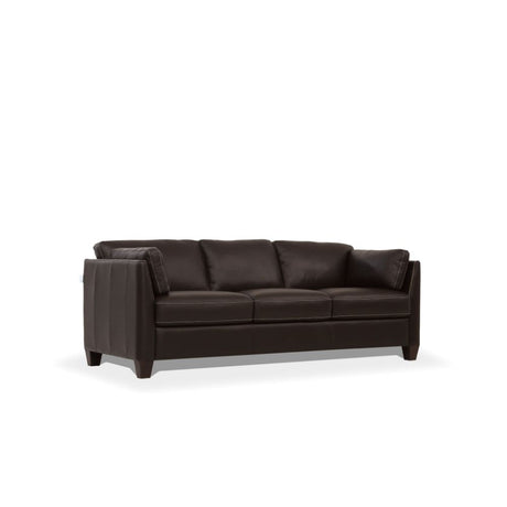 Matias Chocolate Leather Sofa - Ornate Home