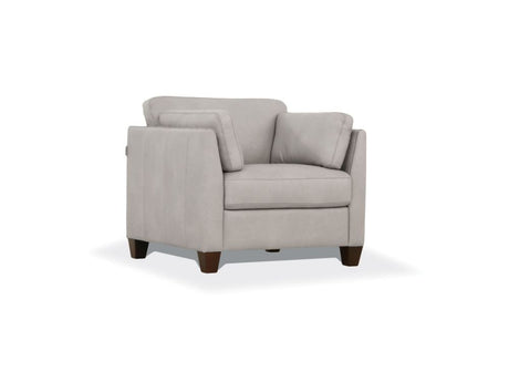 Matias Dusty White Leather Chair - Ornate Home