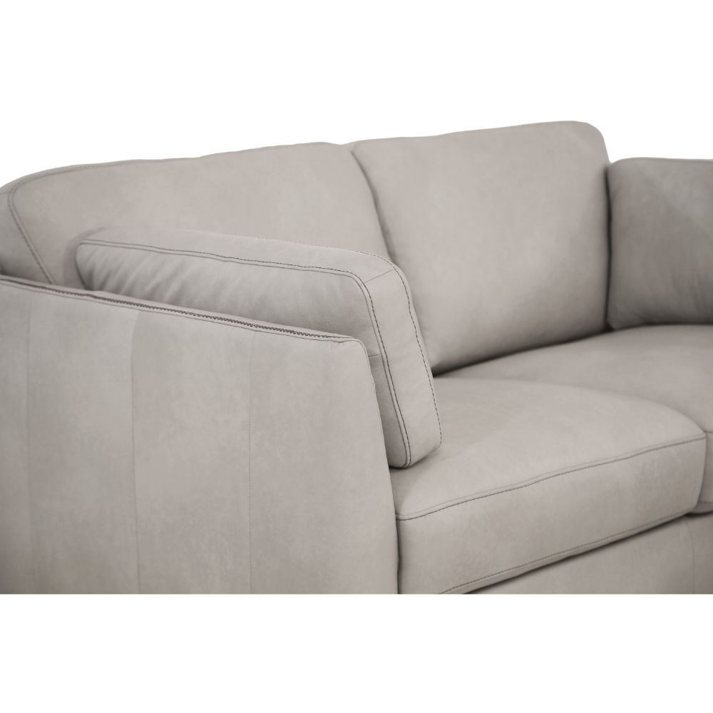 Matias Dusty White Leather Loveseat - Ornate Home