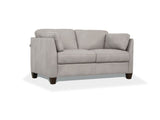 Matias Dusty White Leather Loveseat - Ornate Home