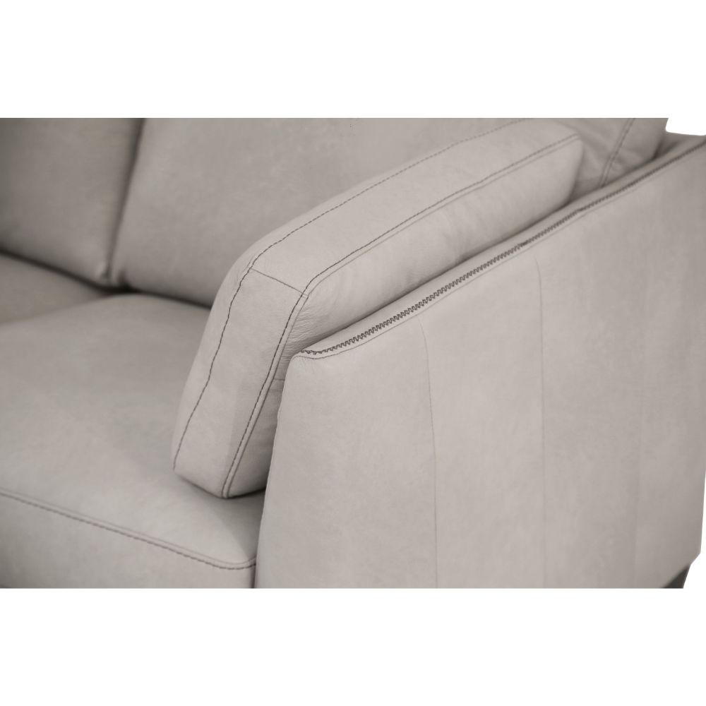 Matias Dusty White Leather Sofa - Ornate Home