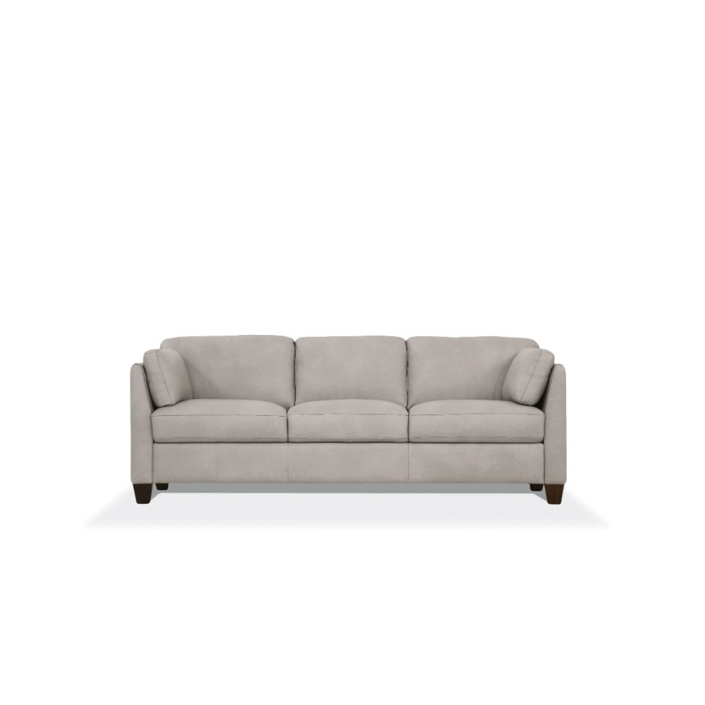 Matias Dusty White Leather Sofa - Ornate Home