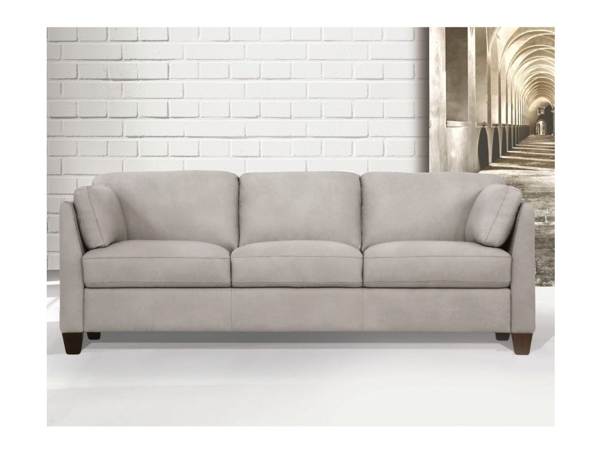 Matias Dusty White Leather Sofa - Ornate Home