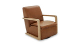 Matias Tan Leather Swivel Chair - Ornate Home