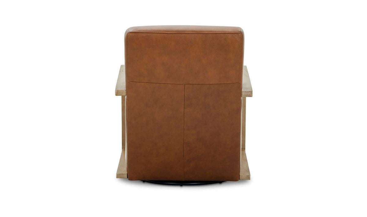 Matias Tan Leather Swivel Chair - Ornate Home