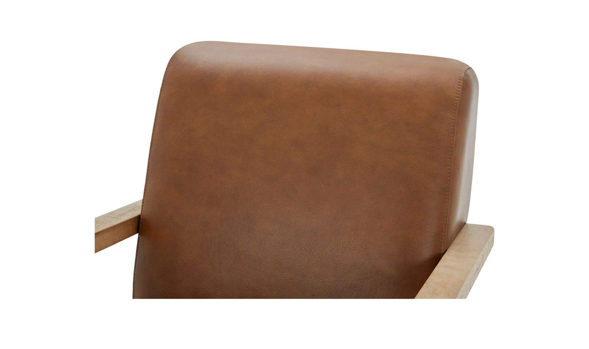 Matias Tan Leather Swivel Chair - Ornate Home
