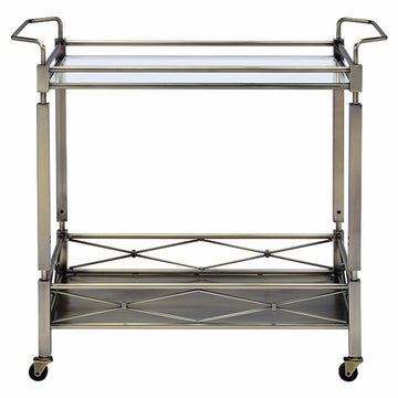 Matiesen Antique Gold & Clear Glass Serving Cart - Ornate Home