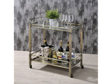 Matiesen Antique Gold & Clear Glass Serving Cart - Ornate Home