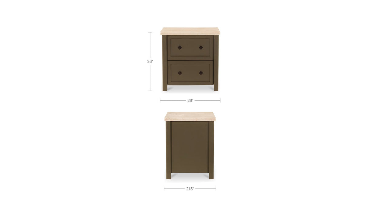 Matilda Dark Olive Nightstand - Ornate Home
