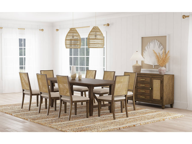 Matisse Light Brown 9-piece Rectangular Dining Table Set - Ornate Home