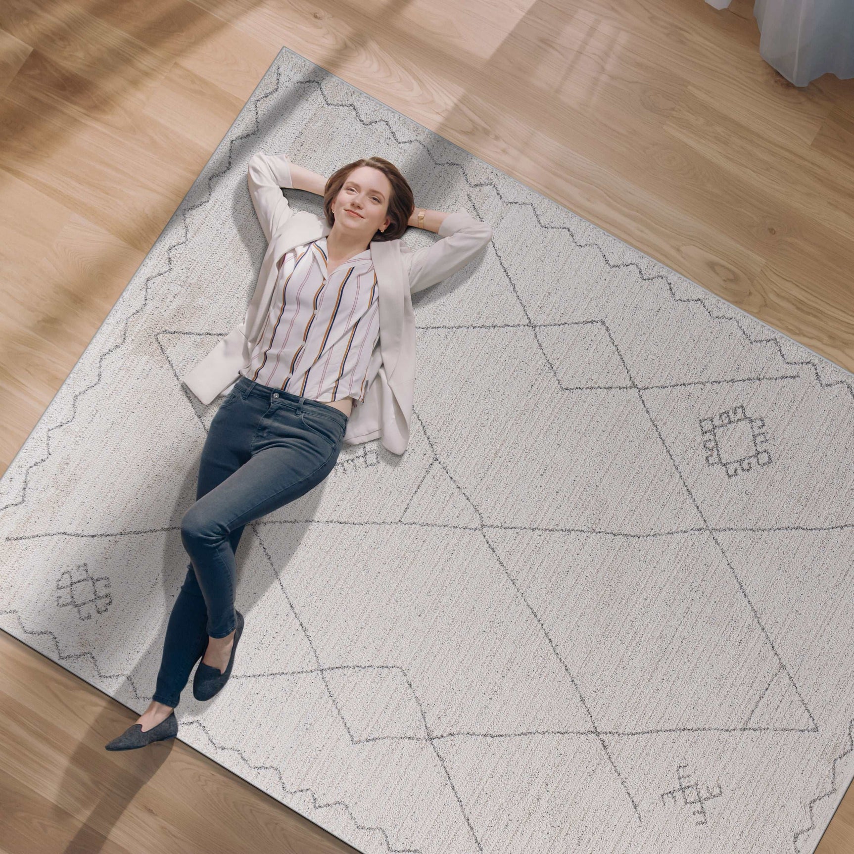 Matisse Woven Non-Slip Indoor Berber Diamond Area Rug - Ornate Home