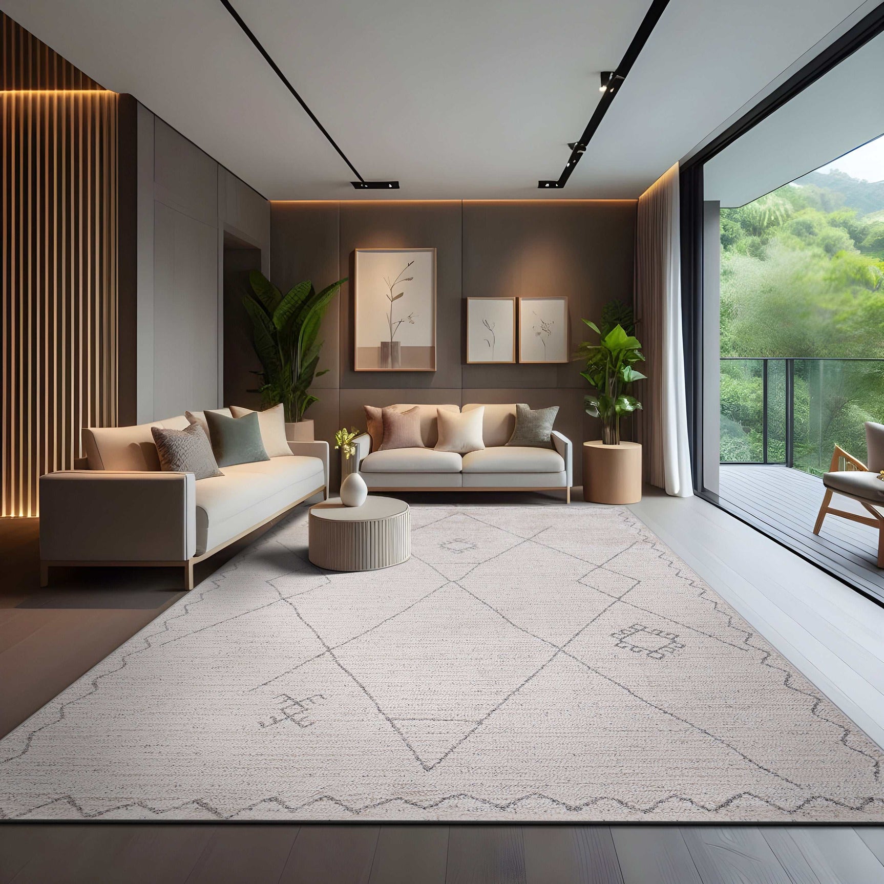 Matisse Woven Non-Slip Indoor Berber Diamond Area Rug - Ornate Home