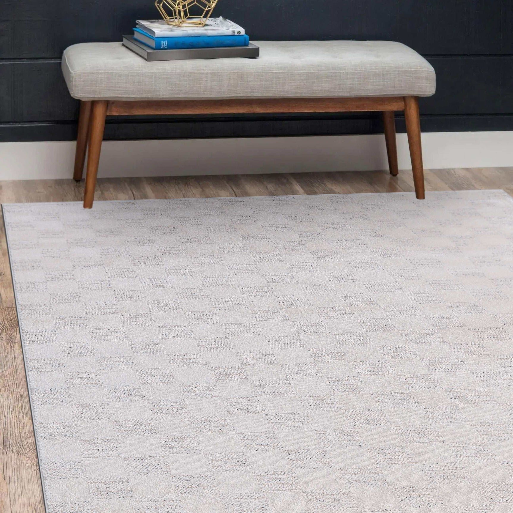 Matisse Woven Non-Slip Indoor Checkered Area Rug - Ornate Home