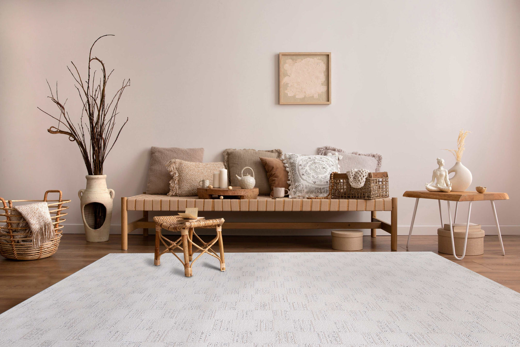 Matisse Woven Non-Slip Indoor Checkered Area Rug - Ornate Home