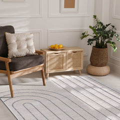 Matisse Woven Non-Slip Indoor Curve Line Area Rug - Ornate Home