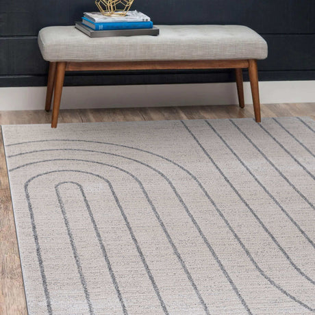 Matisse Woven Non-Slip Indoor Curve Line Area Rug - Ornate Home