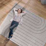 Matisse Woven Non-Slip Indoor Curve Line Area Rug - Ornate Home