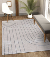Matisse Woven Non-Slip Indoor Curve Line Area Rug - Ornate Home