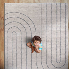 Matisse Woven Non-Slip Indoor Curve Line Area Rug - Ornate Home