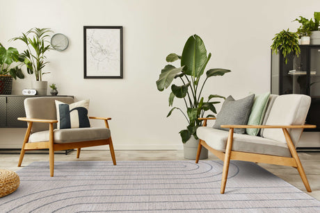 Matisse Woven Non-Slip Indoor Curve Line Area Rug - Ornate Home