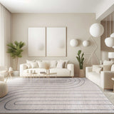 Matisse Woven Non-Slip Indoor Curve Line Area Rug - Ornate Home