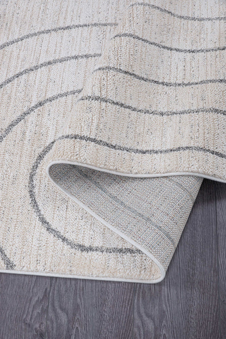 Matisse Woven Non-Slip Indoor Curve Line Area Rug - Ornate Home