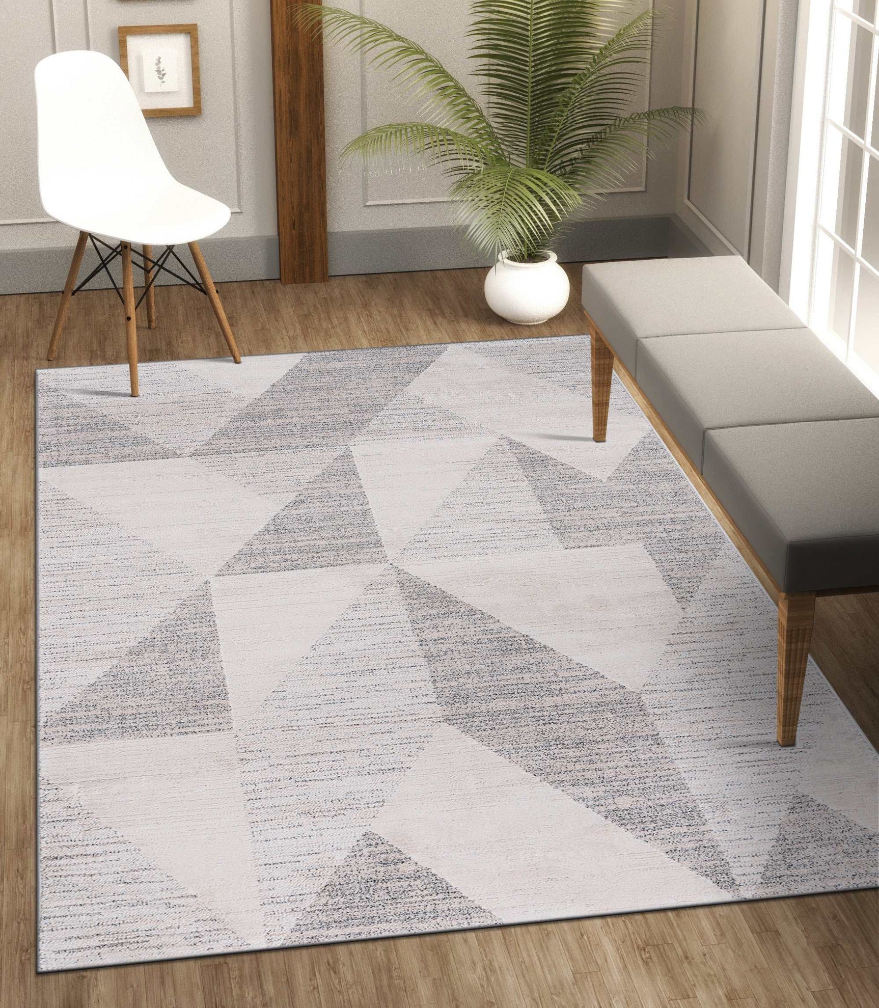 Matisse Woven Non-Slip Indoor Geometric Triangle Area Rug - Ornate Home