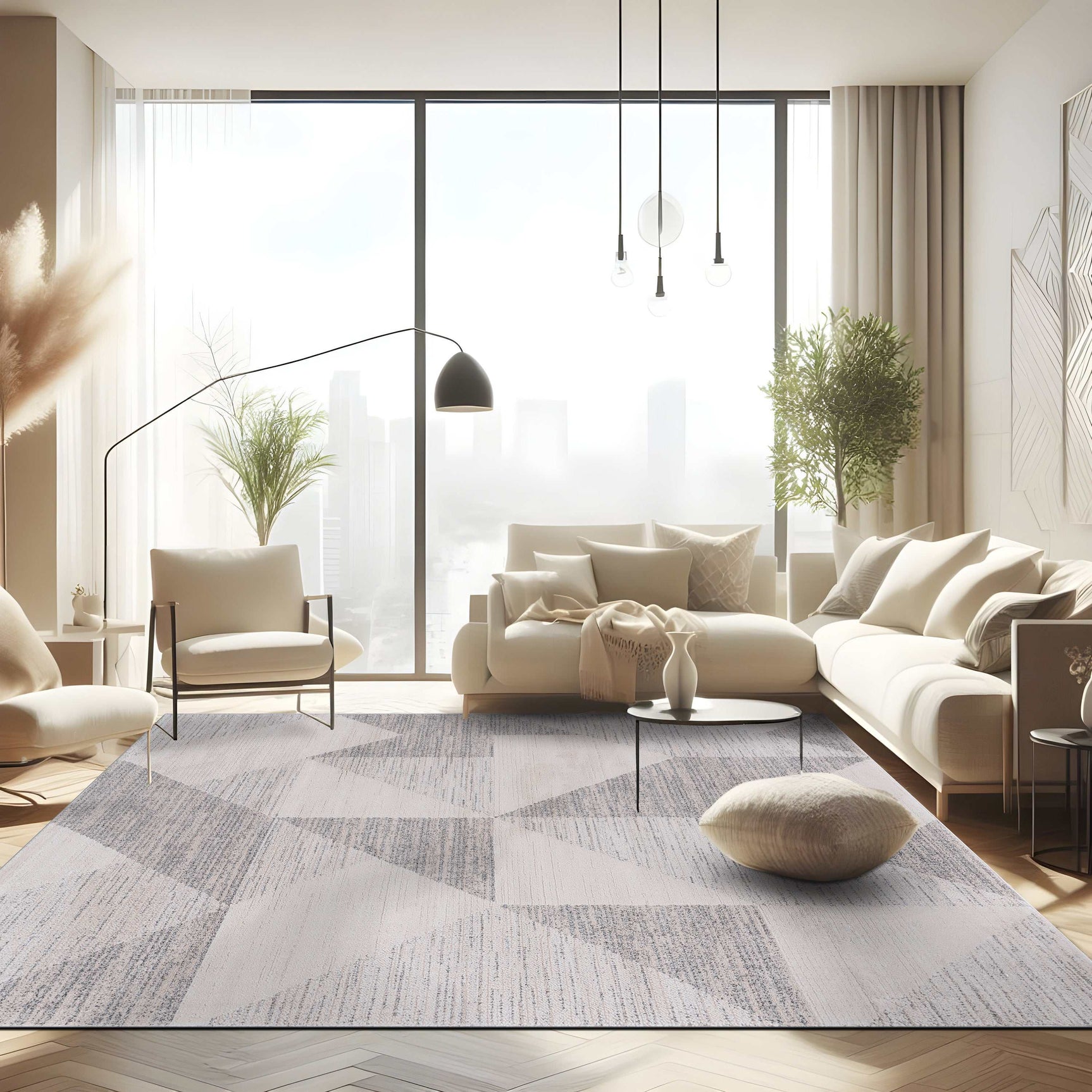 Matisse Woven Non-Slip Indoor Geometric Triangle Area Rug - Ornate Home