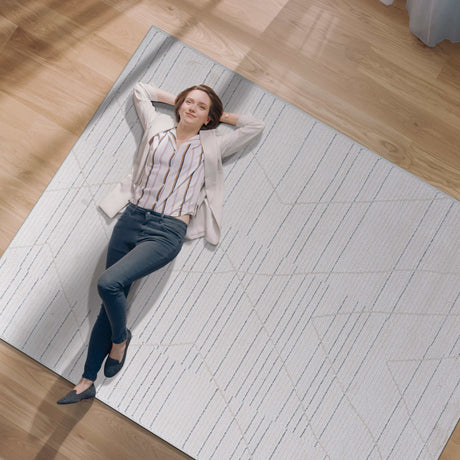 Matisse Woven Non-Slip Indoor Linear Geo Area Rug - Ornate Home