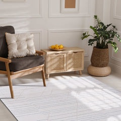Matisse Woven Non-Slip Indoor Linear Geo Area Rug - Ornate Home