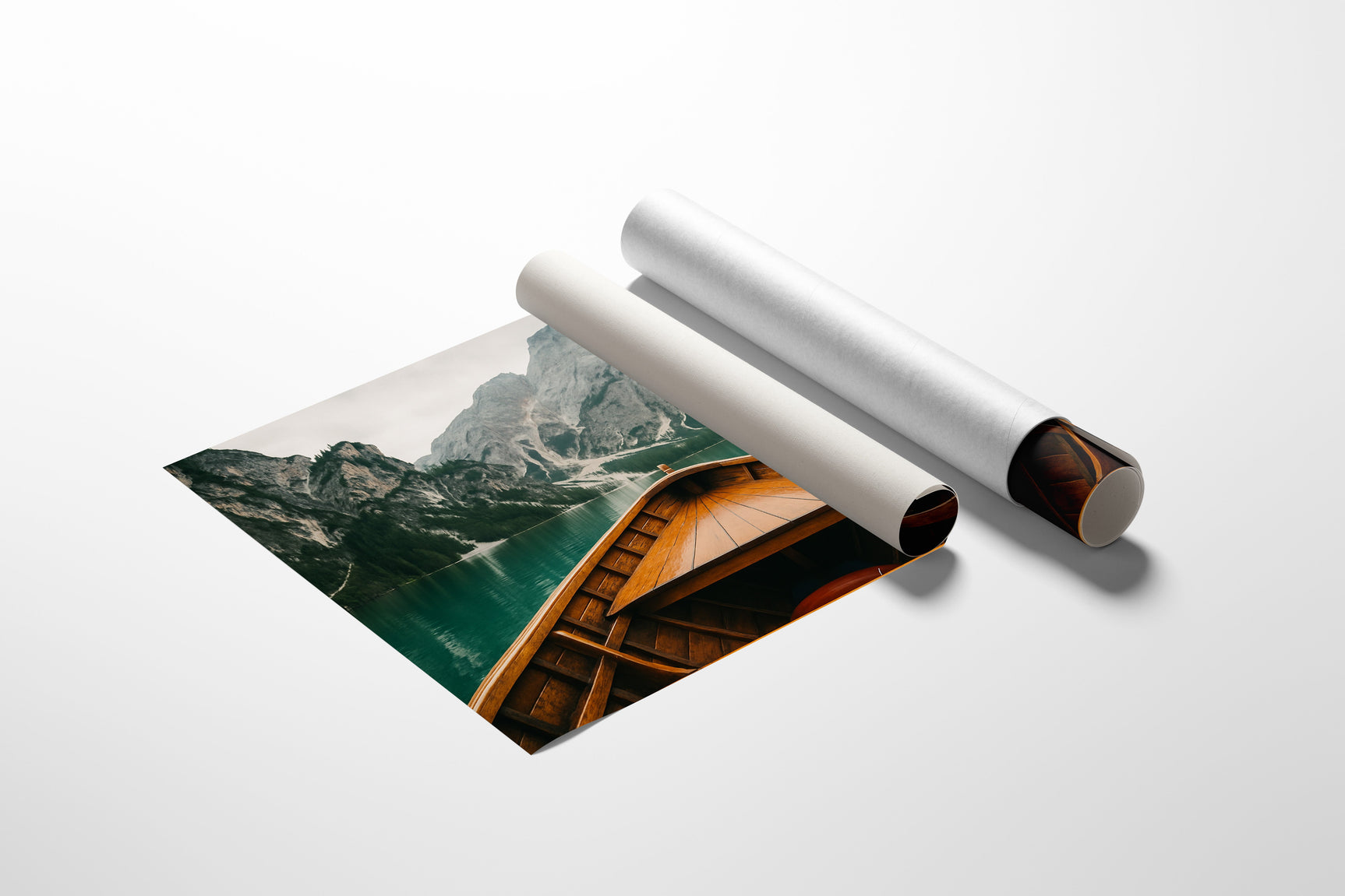 Rustic Mountain Lake Adventure Art Print