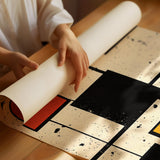 Primary Pulse – Geometric Modernist Splatter Art