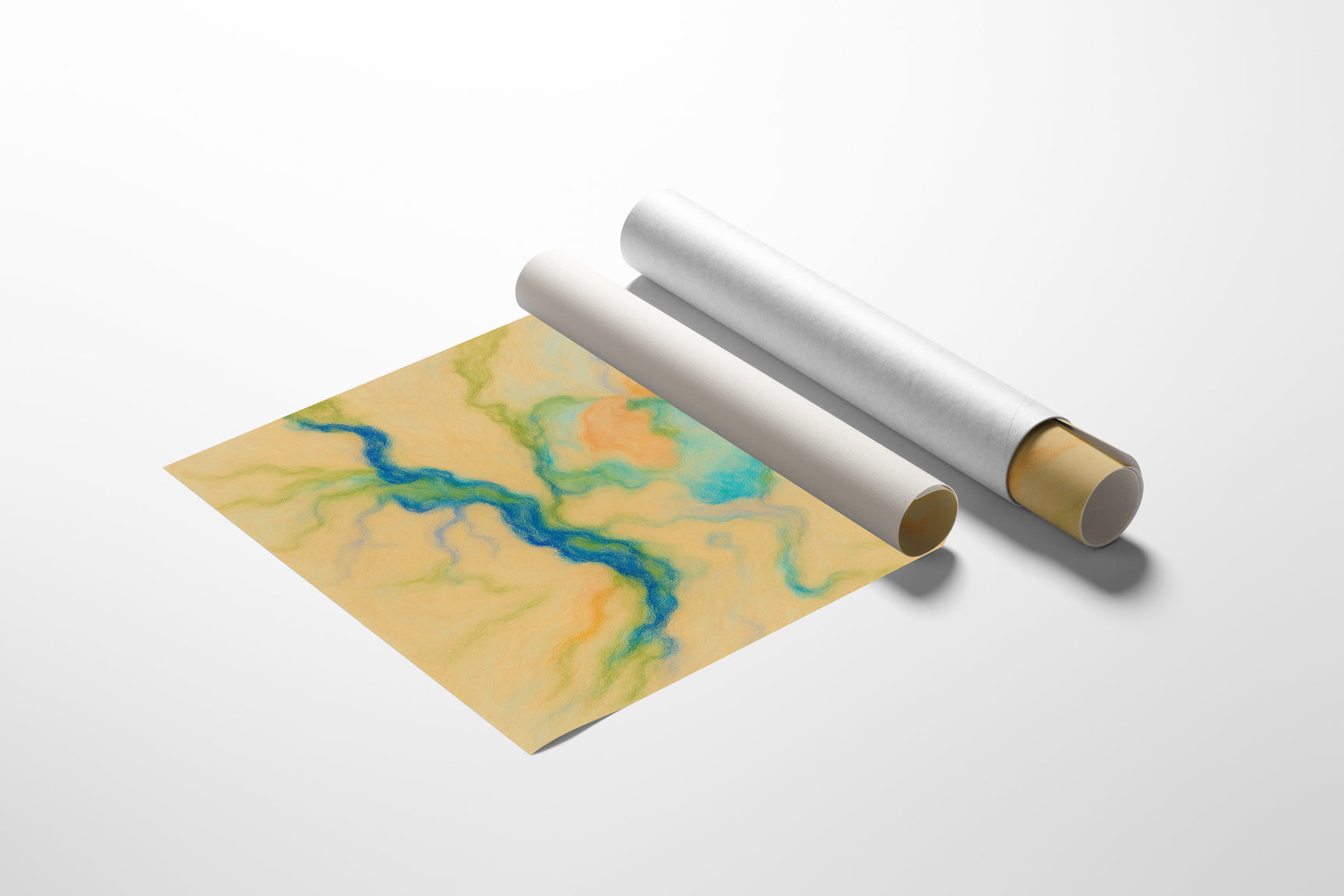 Vibrant Abstract Pastel River Art Print