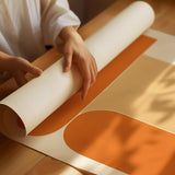 Terracotta Stack – Modern Geometric Abstract Print