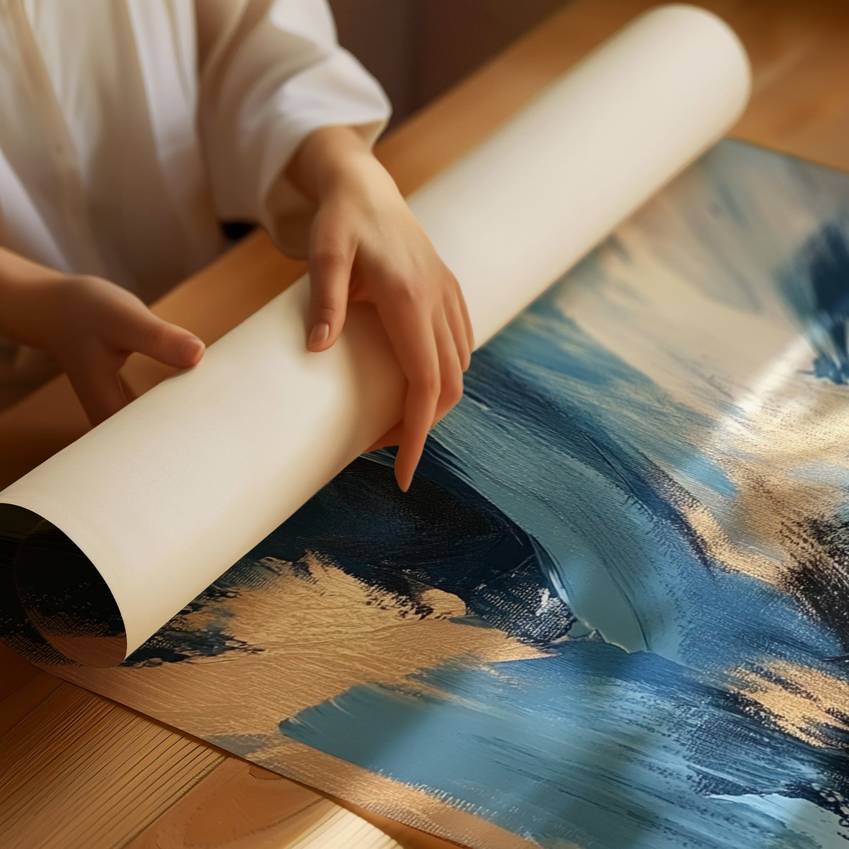 Blue Serenity - Abstract Ocean-Inspired Canvas Art
